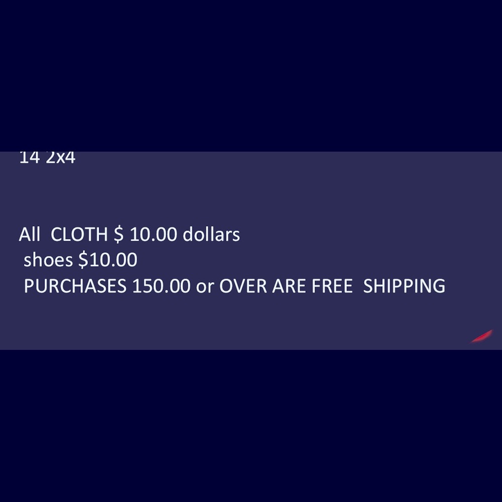 Spring Sale all clothes and shoes 10.00
